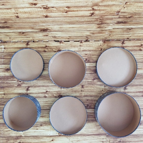 Snowflake Blue Nesting Gift Storage Box Set Paper Decrotive Cardboard Rustic - Picture 6 of 14